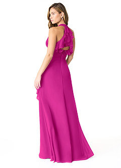 Azazie Aviv Robes de demoiselle d'honneur Robe Trapèze en Mousseline de soie Plissée Fuchsia image2