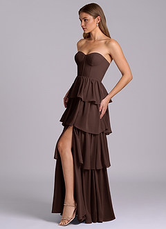 Azazie Faye Bridesmaid Dresses Ganache A-Line Sweetheart Neckline Chiffon Dress image3