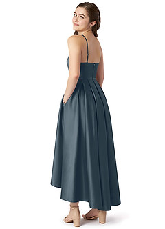 Azazie Jemima Junior Twilight A-Line with Pockets Stretch Satin Dress image5