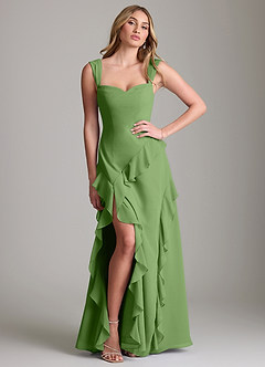Azazie Sloane Bridesmaid Dresses Basil A-Line Sweetheart Neckline Chiffon Dress image3