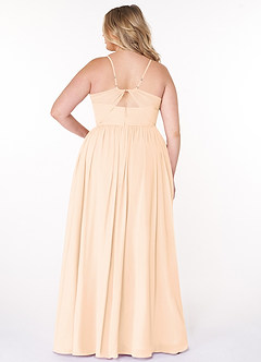 Azazie Cora Bridesmaid Dresses Pearl Pink A-Line Pleated Chiffon Dress image67