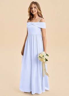 Azazie Coran Junior Jurk van Chiffon met A-Lijn Off the Shoulder Lavendel image4