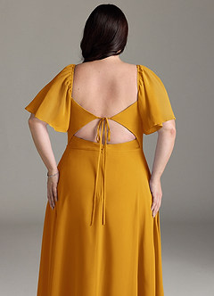 Azazie Chloe Bridesmaid Dresses Butterscotch A-Line Sweetheart Neckline Chiffon Dress image13