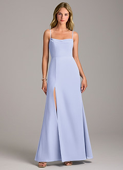 Azazie Tahlia Bridesmaid Dresses Lavender A-Line with Belt Chiffon Dress image4