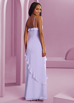 Barbie ♥ Azazie Bridesmaid Dresses Lilac Sheath Chiffon Dress image8