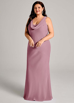Azazie Rylina Bridesmaid Dresses Vintage Mauve Mermaid Pleated Chiffon Dress image9