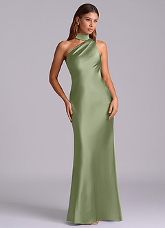 Azazie Seona Brudtärnklänningar Klänning av Sjöjungfru i Stretch Satin One-shoulder Pistasch image7