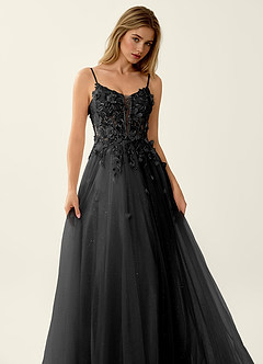 Briseis Black Lace Corset Lace Up Back Tulle Prom Dress image6