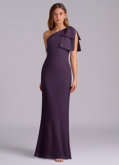 Azazie Yuanna 신부 들러리 드레스 인어 한쪽 어깨 쉬폰 바닥 길이 드레스 image5