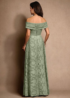 Azazie New Britain Mother of the Bride Dresses Agave A-Line Pleated Floral Burnout Dress image3