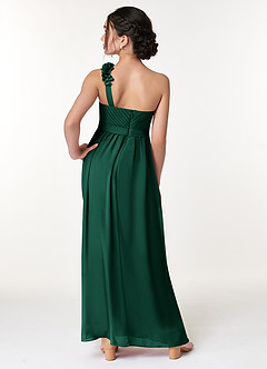 Azazie Flower Junior Jurk van Chiffon met A-Lijn Geplooid Smaragd image6