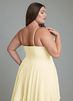 Azazie Zaina Bridesmaid Dresses Lemon Sorbet A-Line Chiffon Dress image13