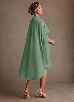 Azazie Irna Mother of the Bride Dresses Matcha Column Chiffon Dress image4