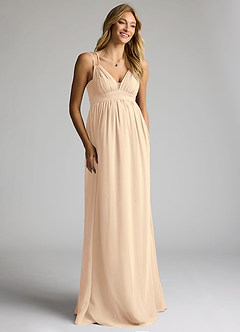 Azazie Emree Maternity Bridesmaid Dresses A-Line Chiffon Floor-Length Dress image3