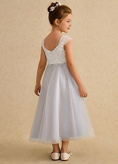 Azazie Momo vestidos de niña de las flores Vestido de Marfil Blanco Alabastro de Encaje de Corte En A image2