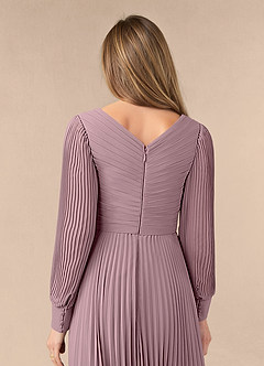 Azazie Zina Mother of the Bride Dresses Dusty Rose A-Line Pleated Chiffon Dress image6