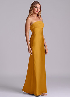 Azazie Ailanie Brudtärnklänningar Klä av Tubklänning i Stretch Satin Axelbandslös Knäck image4