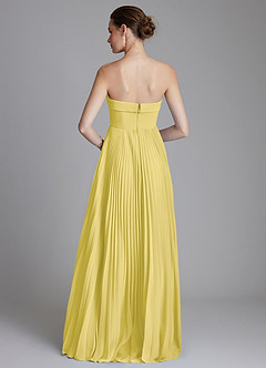 Azazie Mariana Brautjungfernkleider A-Linie Schulterfrei Chiffon Kleid Kanarienvogel image7