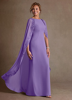 Azazie Artemisia vestidos de madre de la novia Vestido de Tahití de Gasa de Corte Recto con Encaje image2