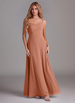 Azazie Daenerys Bridesmaid Dresses MAI TAI A-Line Cowl Chiffon Dress image3