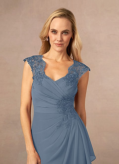 Azazie Gladys Mother of the Bride Dresses Twilight A-Line Queen Anne Lace Chiffon Dress image5