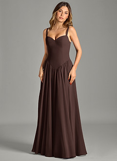 Azazie Evadina Suknie dla druhen Linia A Gorset Szyfon Do ziemi Sukienka image4