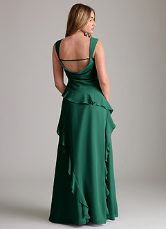 Azazie Sloane Bridesmaid Dresses Emerald A-Line Sweetheart Neckline Chiffon Dress image2