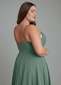 Azazie Amani Bridesmaid Dresses Sea Moss A-Line Pleated Chiffon Dress image13