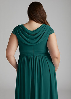 Azazie Organa Bridesmaid Dresses Peacock A-Line Pleated Chiffon Dress image12