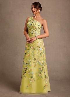 Azazie Bertie Mother of the Bride Dresses Canary A-Line Lace Dress image3
