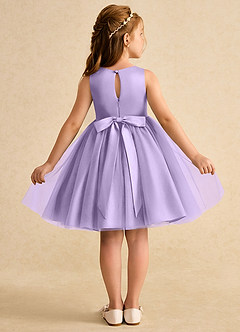 Azazie Prima Flower Girl Dresses Lilac A-Line Bow Tulle Dress image2