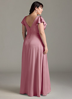 Azazie Omari Bridesmaid Dresses Vintage Mauve A-Line Stretch Satin Dress image9