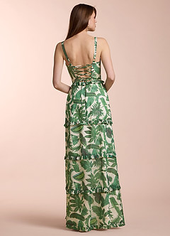 Klarissa Green Palm Print Maxi Dress image3