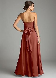 Azazie Tamira Suknie dla druhen Linia A Pofałdowany Szyfon Do ziemi Sukienka image4