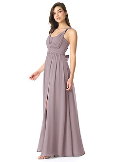 Azazie Olani Bridesmaid Dresses Dusk A-Line Off the Shoulder Chiffon Convertible Dress image4
