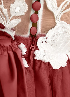 Azazie Sundae Flower Girl Dresses Rust Ball-Gown Lace Dress image8