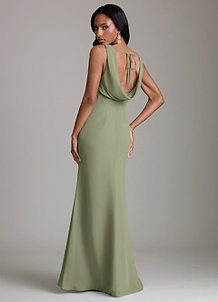 Azazie Linelle Bridesmaid Dresses Pistachio Mermaid Pleated Chiffon Dress image2