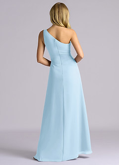 Azazie Isabelle Final Sale Sky Blue A-Line One Shoulder Chiffon Convertible Dress image3