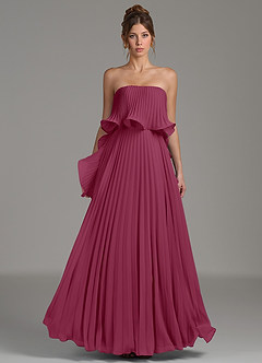 Azazie Alexia Bridesmaid Dresses Mulberry A-Line Ruched Chiffon Dress image4