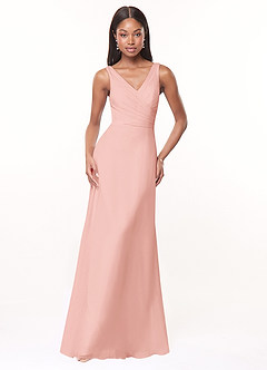 Azazie Nala Bridesmaid Dresses Rosette A-Line Pleated Chiffon Dress image1