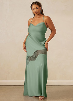 Christian Siriano Bridal for Azazie 1012 Brautjungfernkleider Etui Spitze Stretch-Satin Kleid Matcha image10
