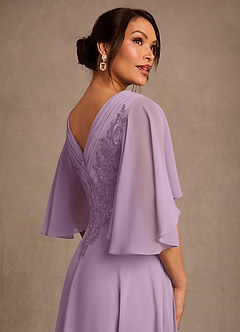 Azazie Tilda Abiti per la Madre della Sposa Abito A-Line in Chiffon Pizzo Glicine image4