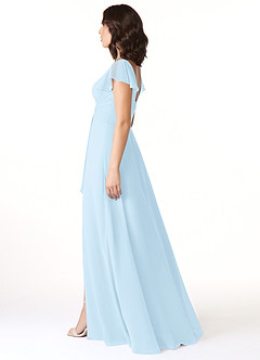 Azazie Omari Bridesmaid Dresses Sky Blue A-Line Chiffon Dress image3