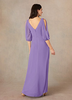 Azazie Bronwyn Mother of the Bride Dresses Tahiti A-Line V-Neck Ruched Chiffon Dress image4