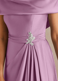 Azazie Branford Abiti per la Madre della Sposa Abito A-Line in Raso Elasticizzato Plissettato Glicine image4