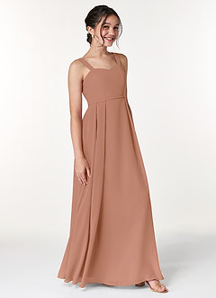 Azazie Simoan Junior Bronzer A-Line Sweetheart Neckline Chiffon Dress image3