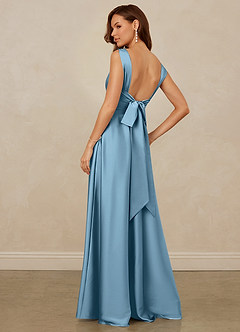 Christian Siriano Bridal for Azazie 1001 Robes de demoiselle d'honneur Robe Trapèze en Satin extensible Encolure en Forme de Cœur Acier Bleuté image2