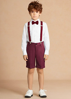 front Finn Burgundy Boy 4-Piece Shorts Suit