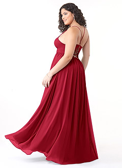 Azazie Aaida Bridesmaid Dresses Scarlet A-Line Corset Chiffon Dress image10