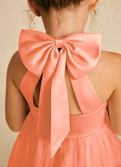 Azazie Dora Flower Girl Dresses Sunset A-Line Bow Tulle Dress image5
